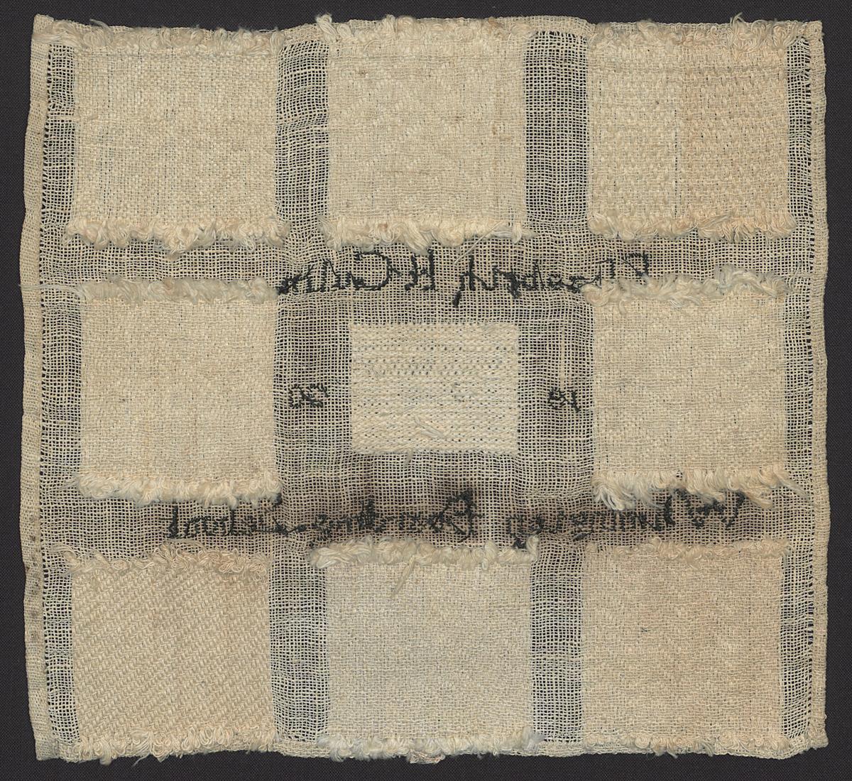 1969.0771 A Sampler, Verso