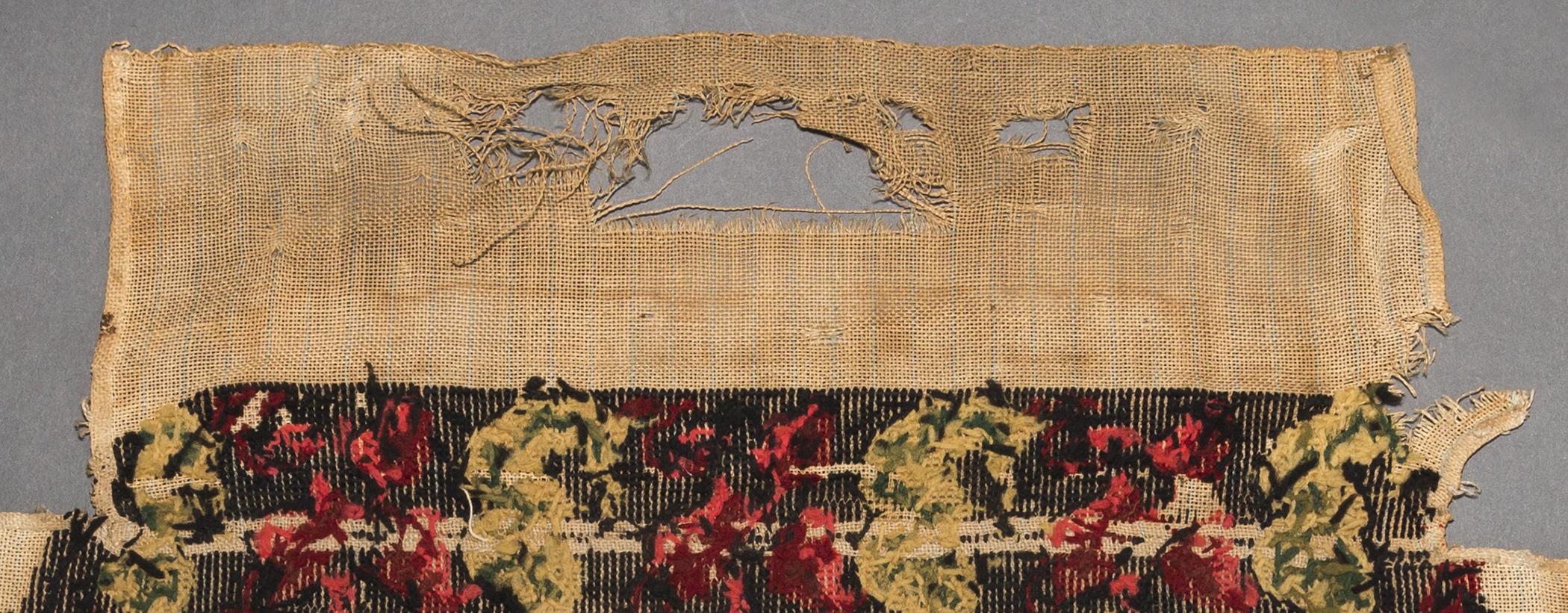 1969.0831.001 Chair seat cover, reverse, detail 2