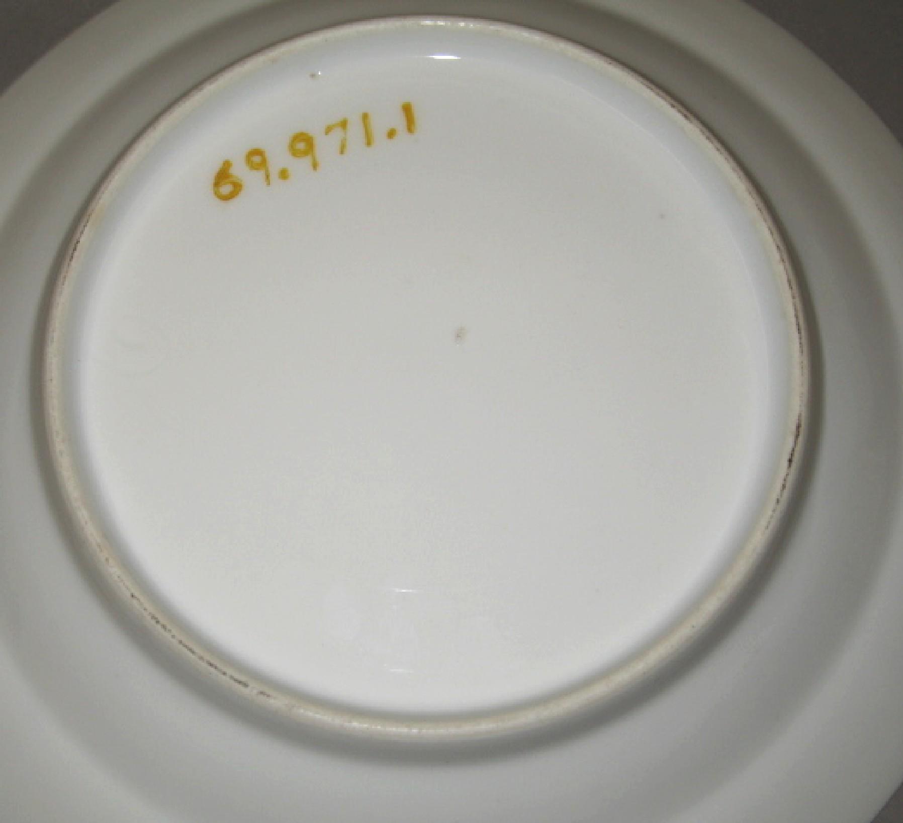 1969.0971.001 French porcelain soup plate (underside)