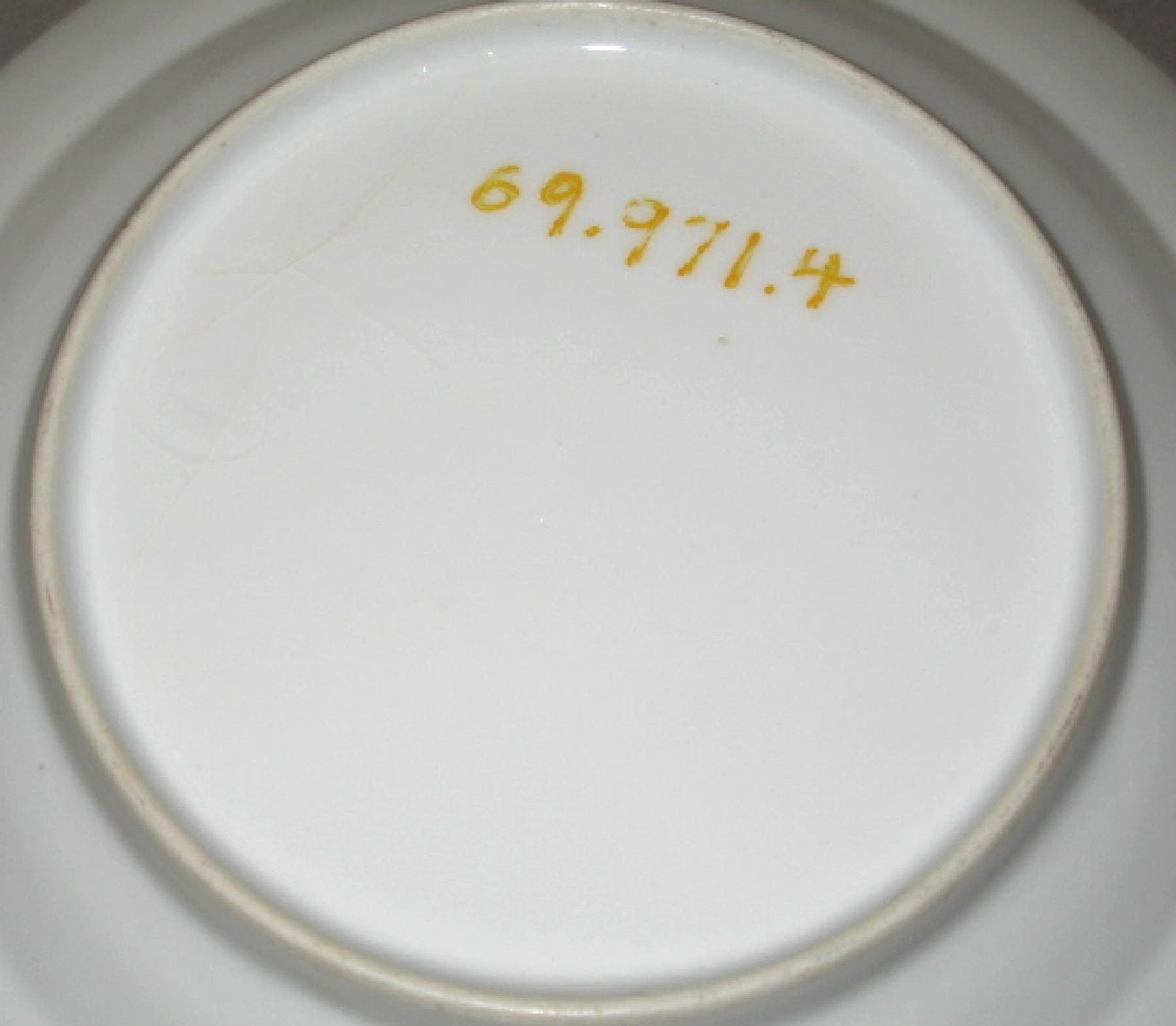 1969.0971.004 French porcelain soup plate (underside)