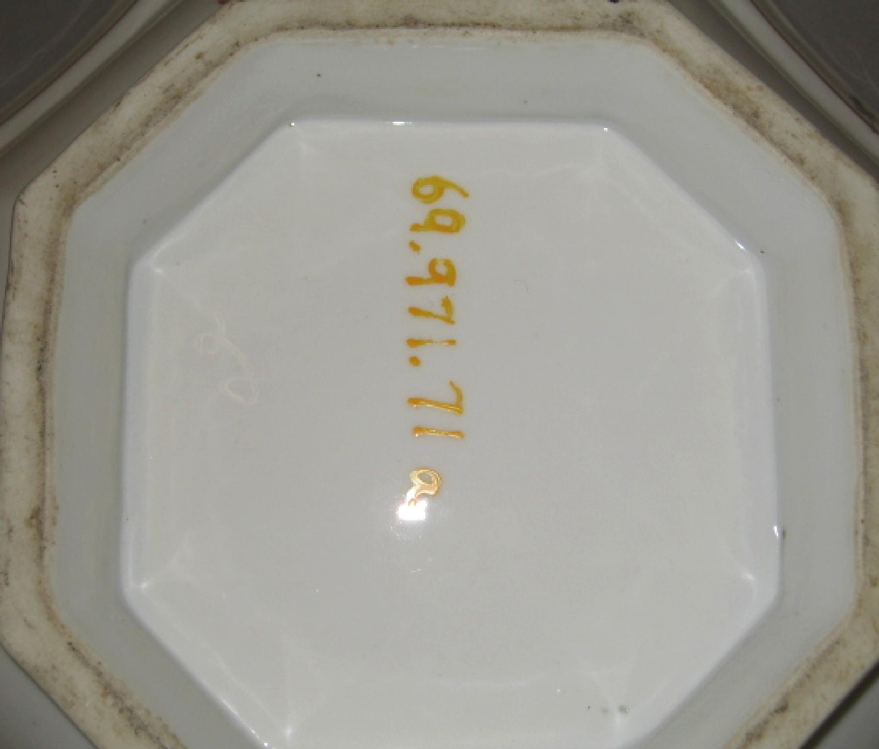 1969.0971.071 A, B French porcelain dish (underside)