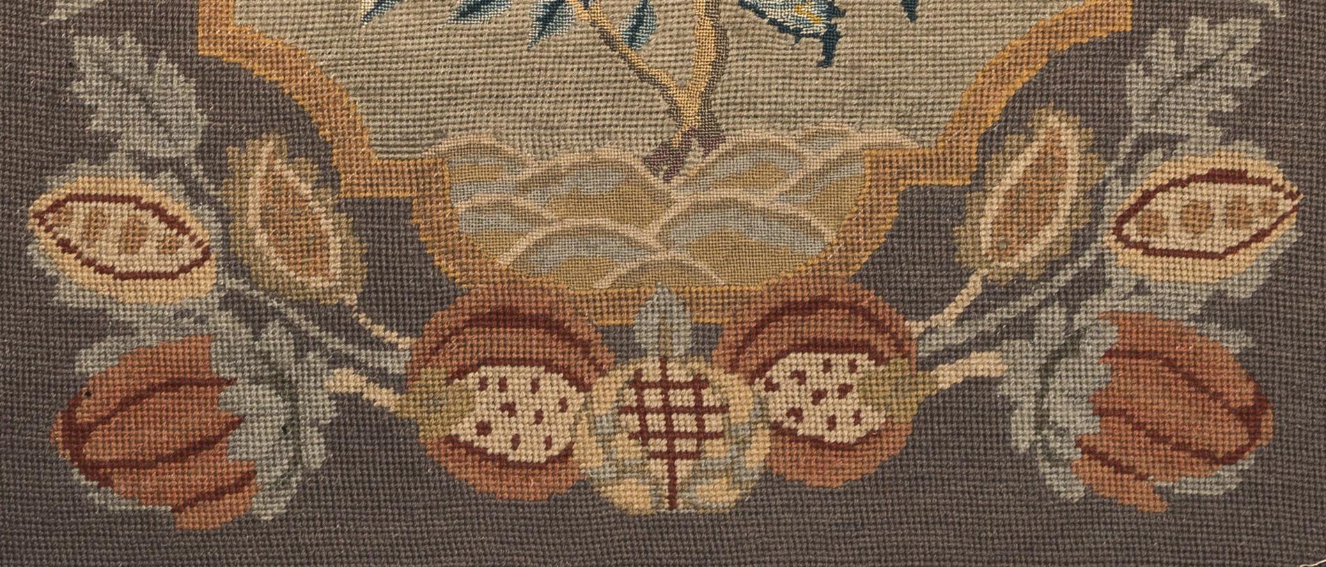 1969.1056 Chair seat cover, adjusted, detail 3