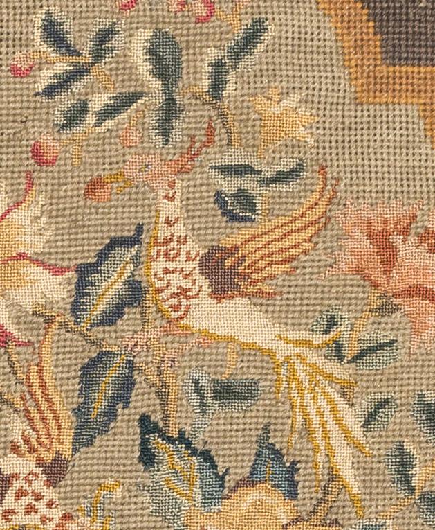 1969.1056 Chair seat cover, adjusted, detail 6