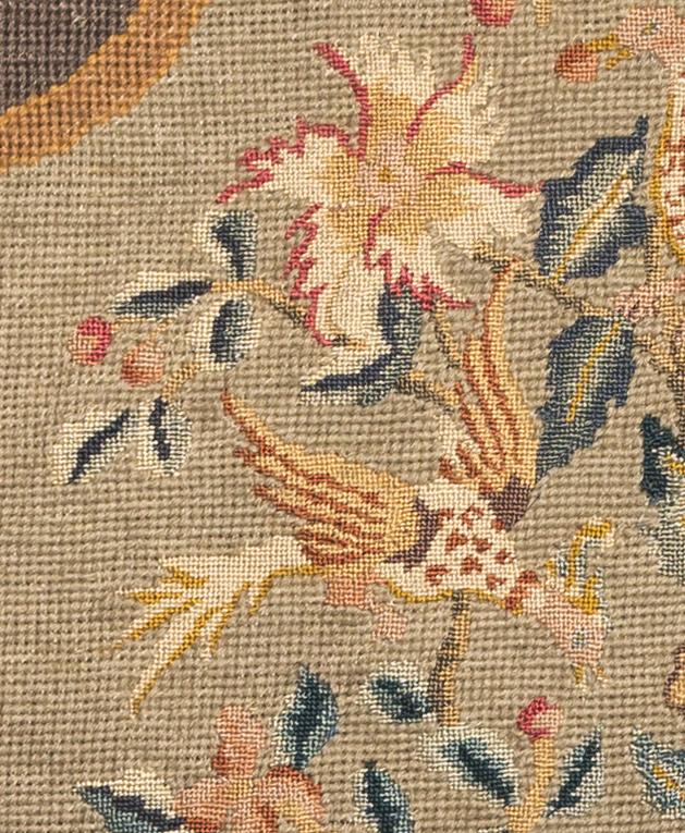 1969.1056 Chair seat cover, adjusted, detail 7