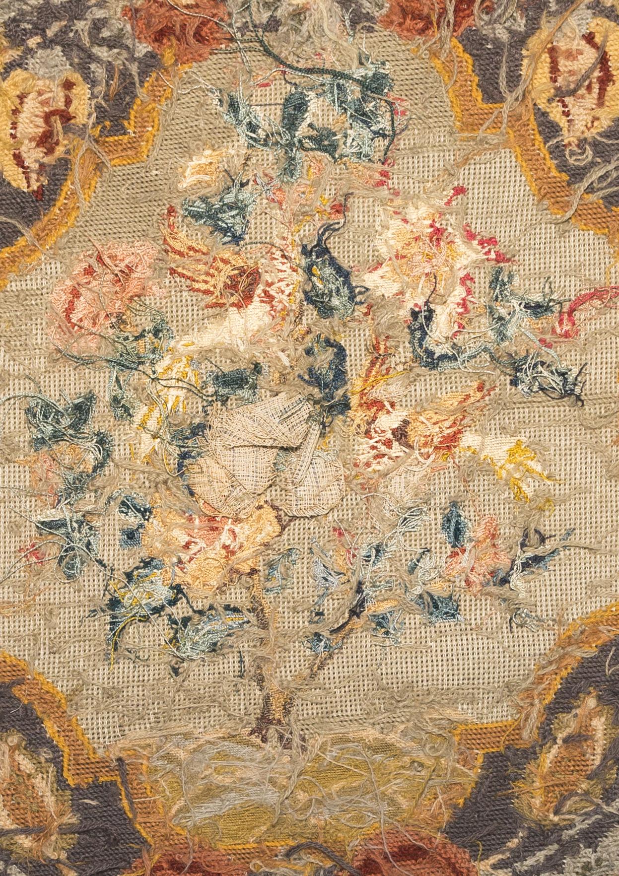 1969.1056 Chair seat cover, reverse, detail 1