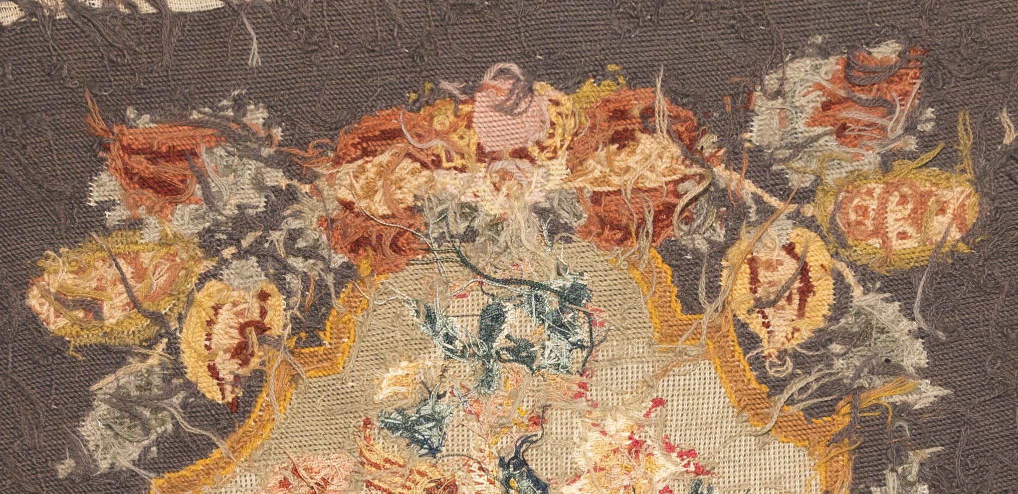 1969.1056 Chair seat cover, reverse, detail 2