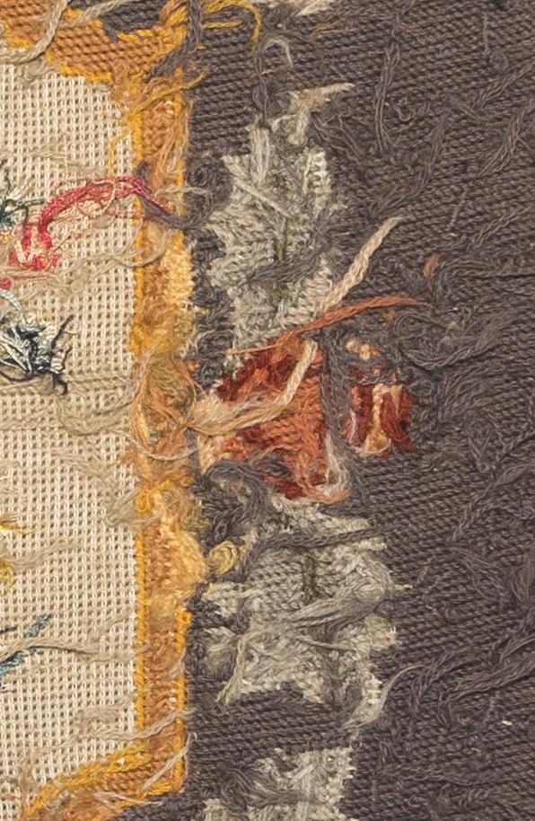 1969.1056 Chair seat cover, reverse, detail 4