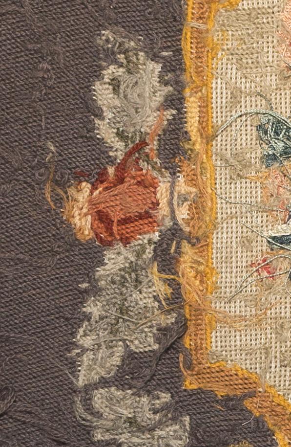 1969.1056 Chair seat cover, reverse, detail 5