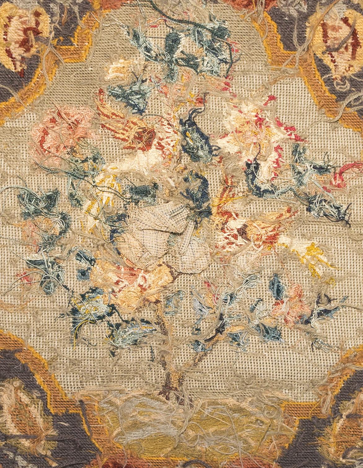 1969.1056 Chair seat cover, reverse, adjusted, detail 1