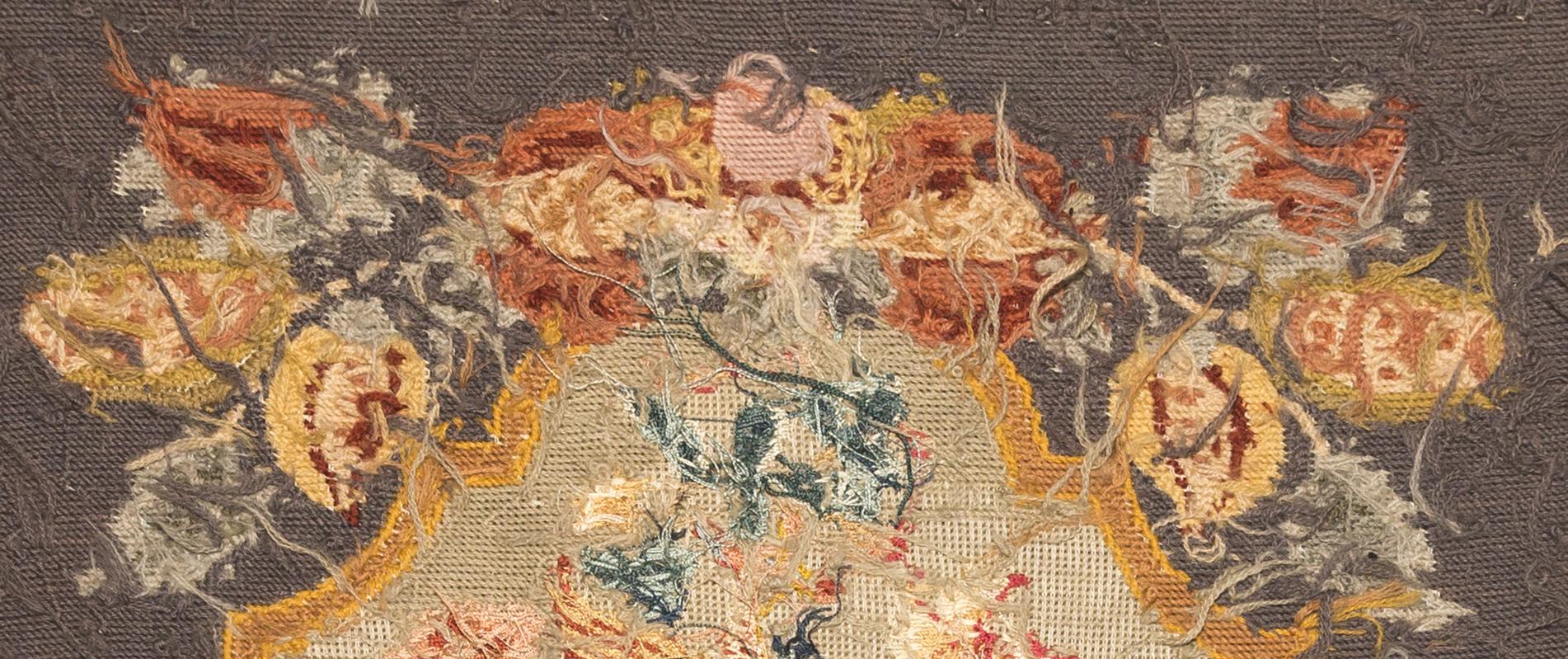1969.1056 Chair seat cover, reverse, adjusted, detail 2