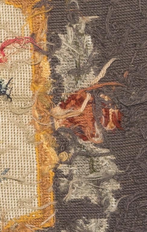 1969.1056 Chair seat cover, reverse, adjusted, detail 3