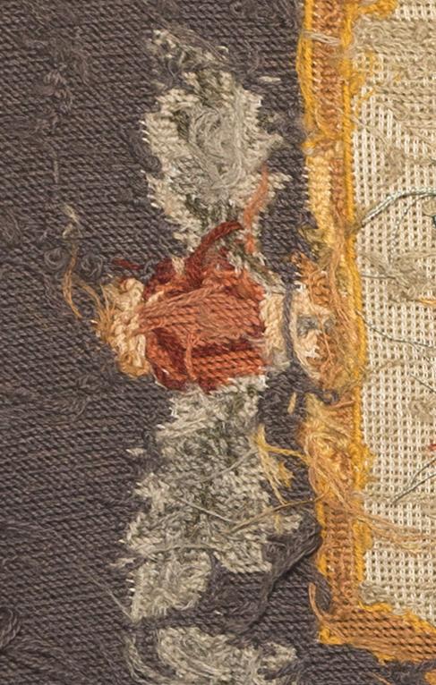 1969.1056 Chair seat cover, reverse, adjusted, detail 4