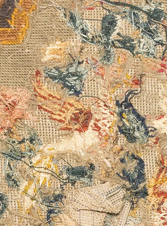 1969.1056 Chair seat cover, reverse, adjusted, detail 5