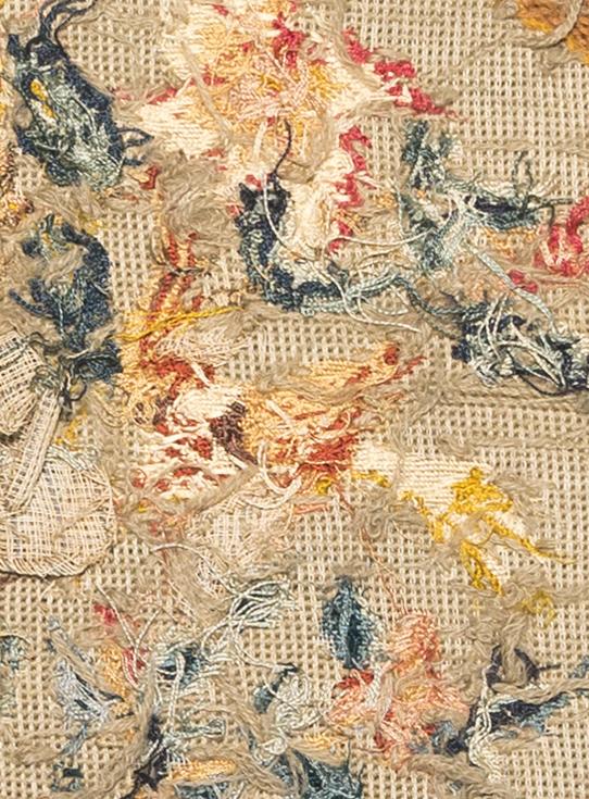1969.1056 Chair seat cover, reverse, adjusted, detail 6