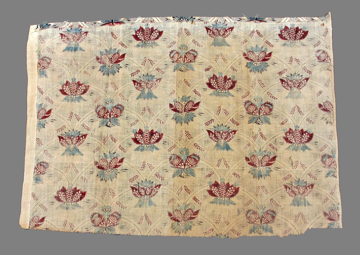 1957.0027.010 A textile, printed reverse