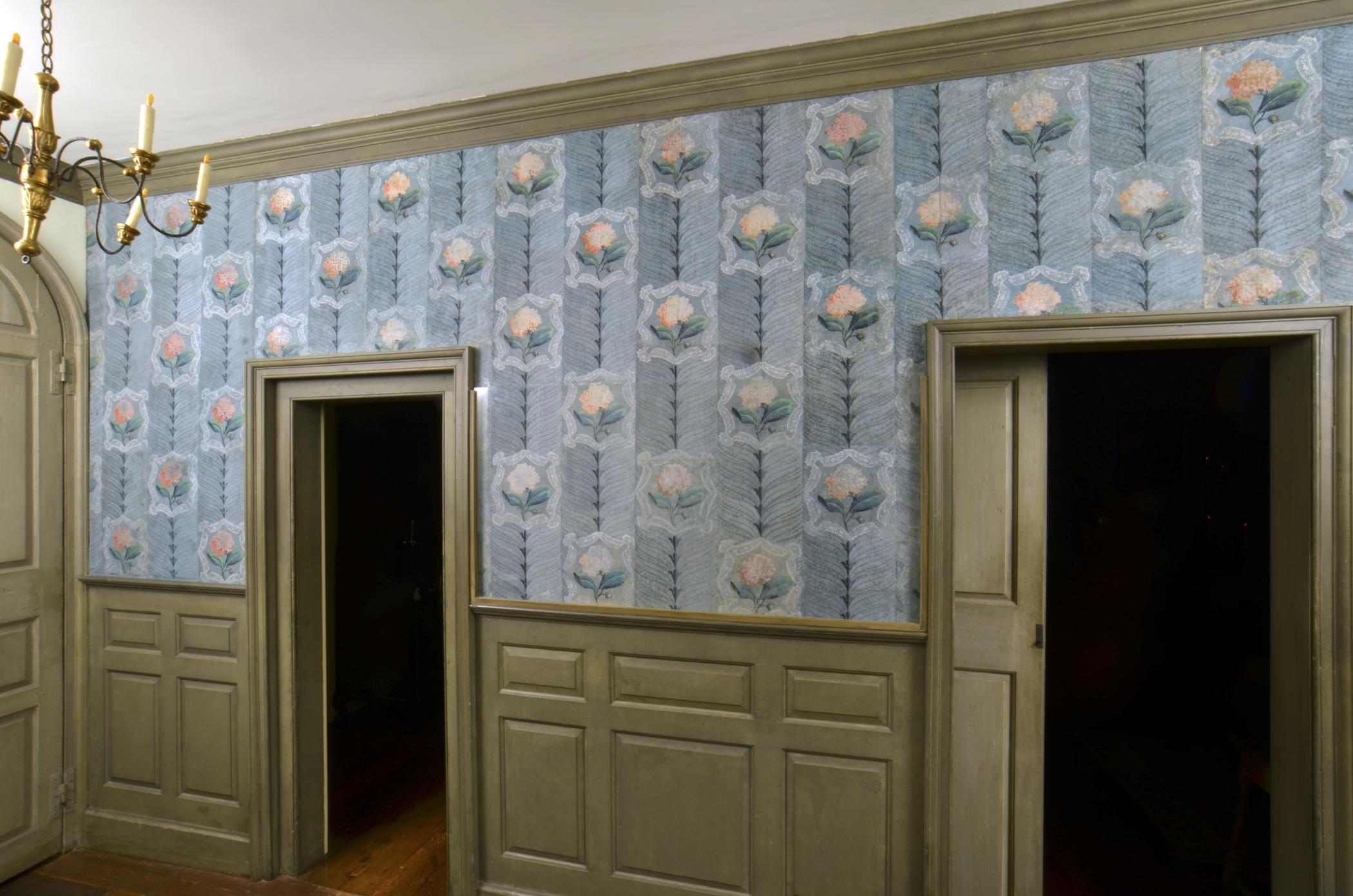 1969.1082.001 Wall covering, view 1, Cecil Hall 2013