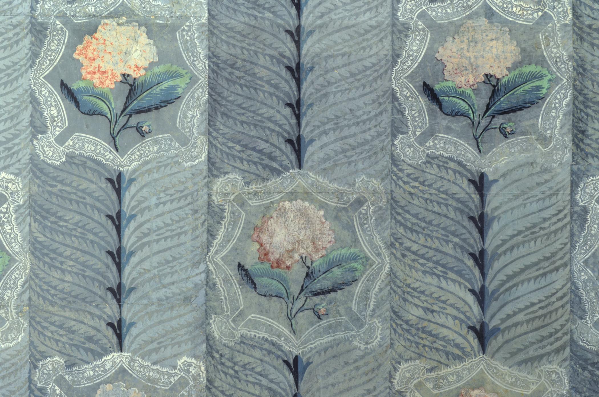 1969.1082.001 Wall covering, detail 2, Cecil Hall 2013