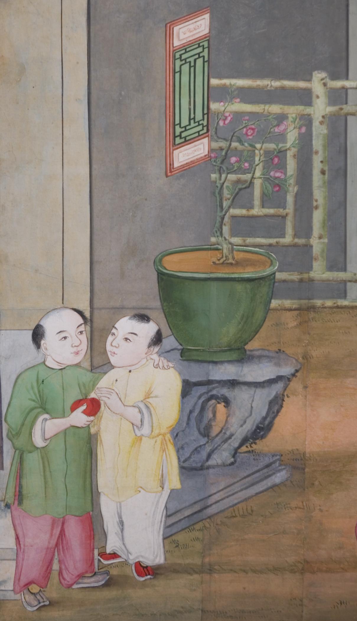 1969.1084 Wall covering, detail 2, Chinese Parlor