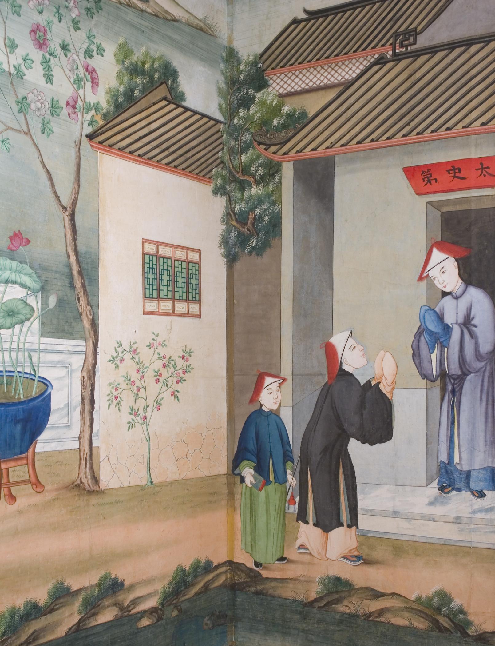 1969.1084 Wall covering, detail 3, Chinese Parlor