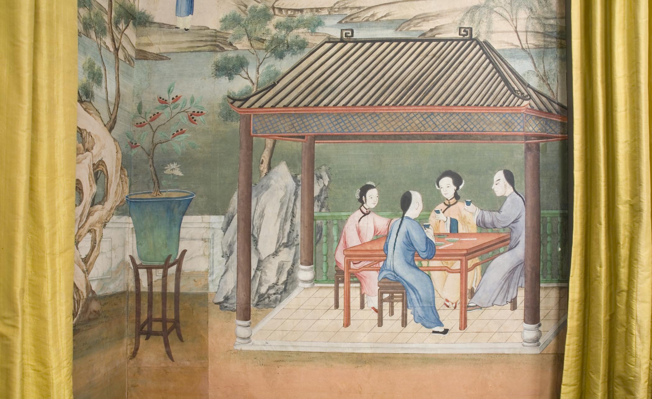 1969.1084 Wall covering, detail 6, Chinese Parlor