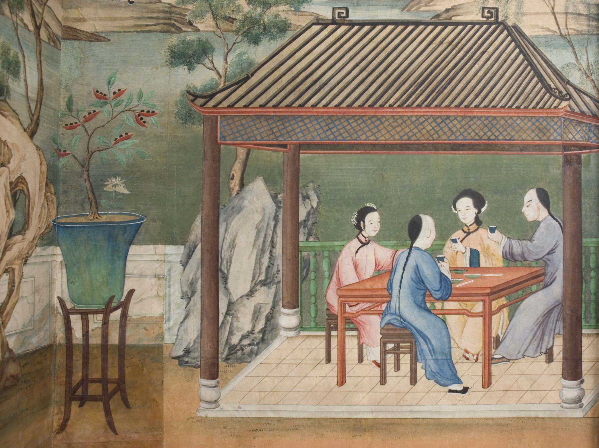 1969.1084 Wall covering, detail 7, Chinese Parlor