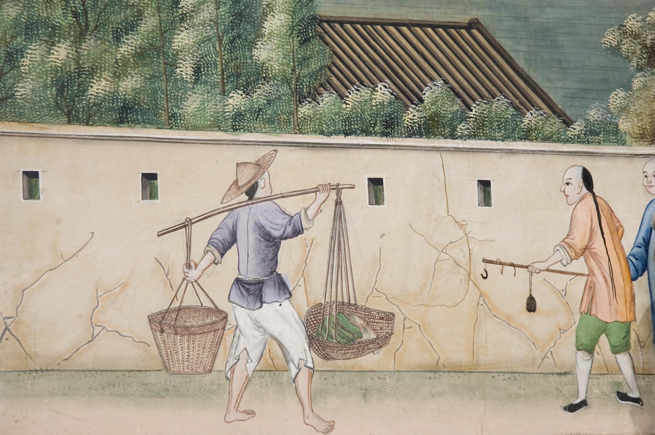 1969.1084 Wall covering, detail 8, Chinese Parlor