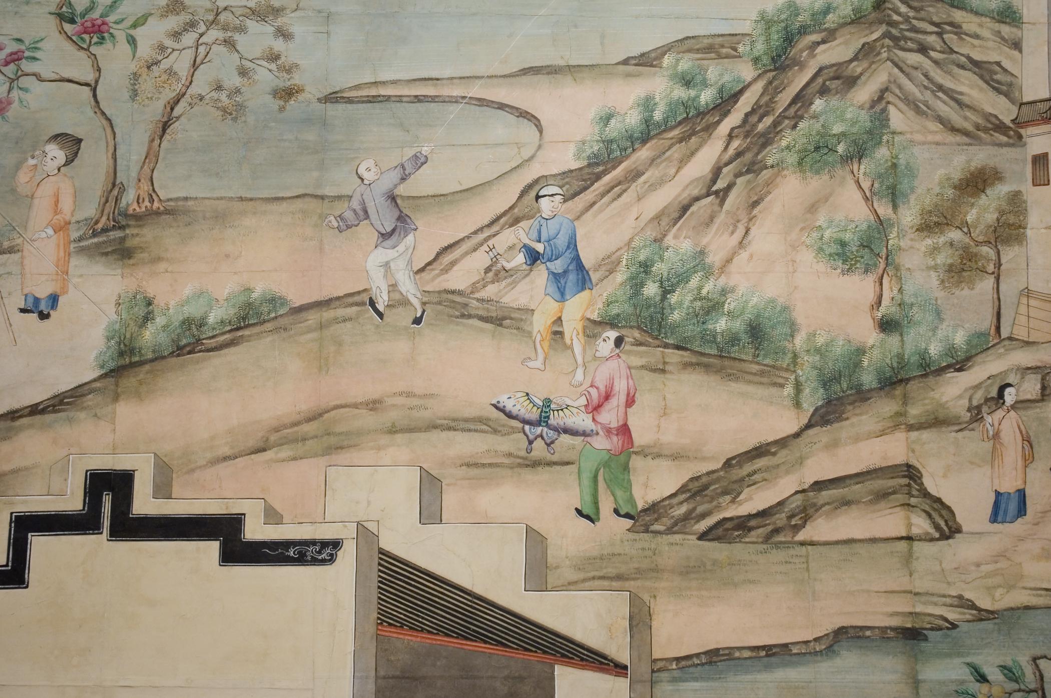 1969.1084 Wall covering, detail 9, Chinese Parlor