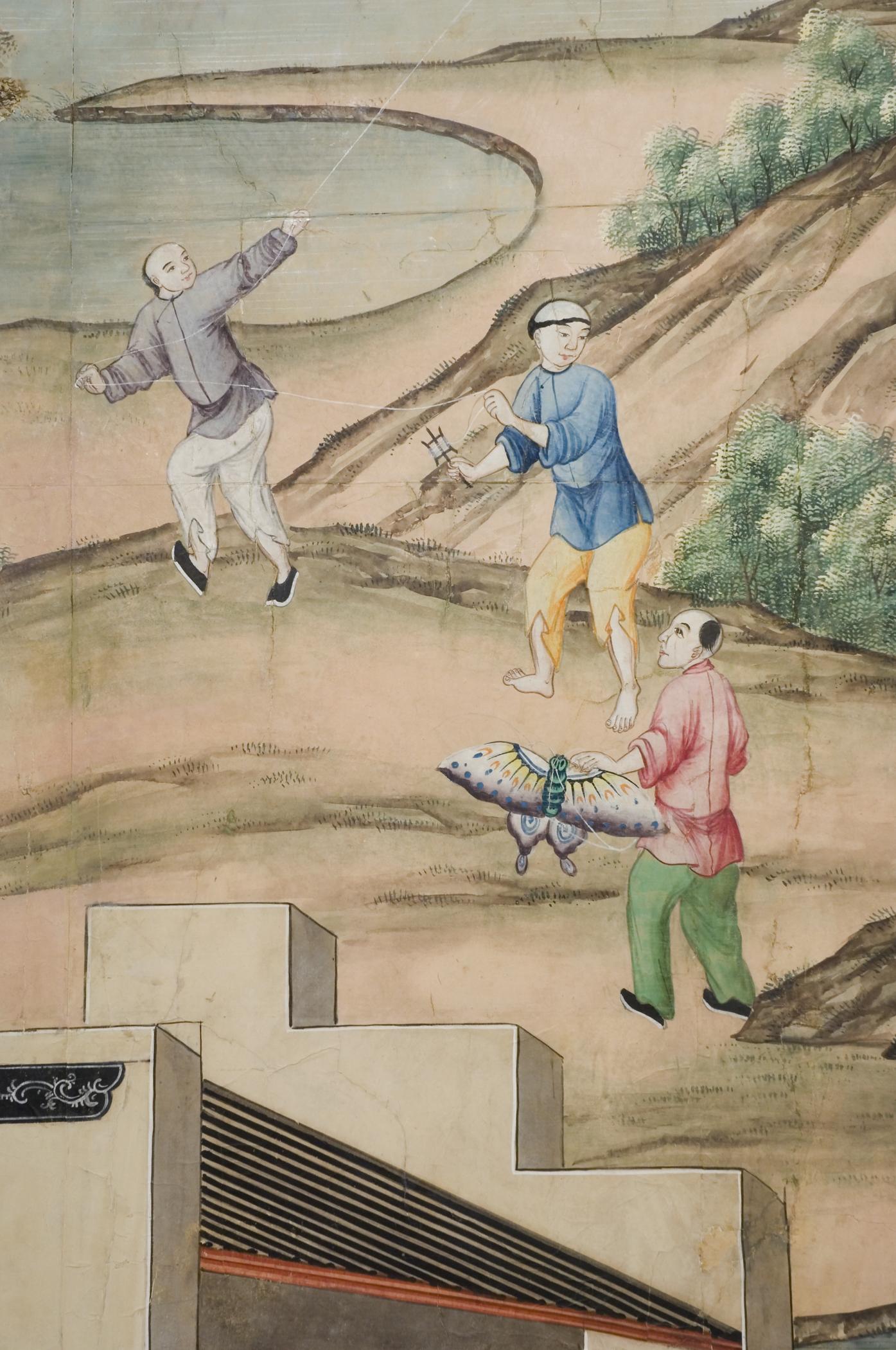 1969.1084 Wall covering, detail 10, Chinese Parlor