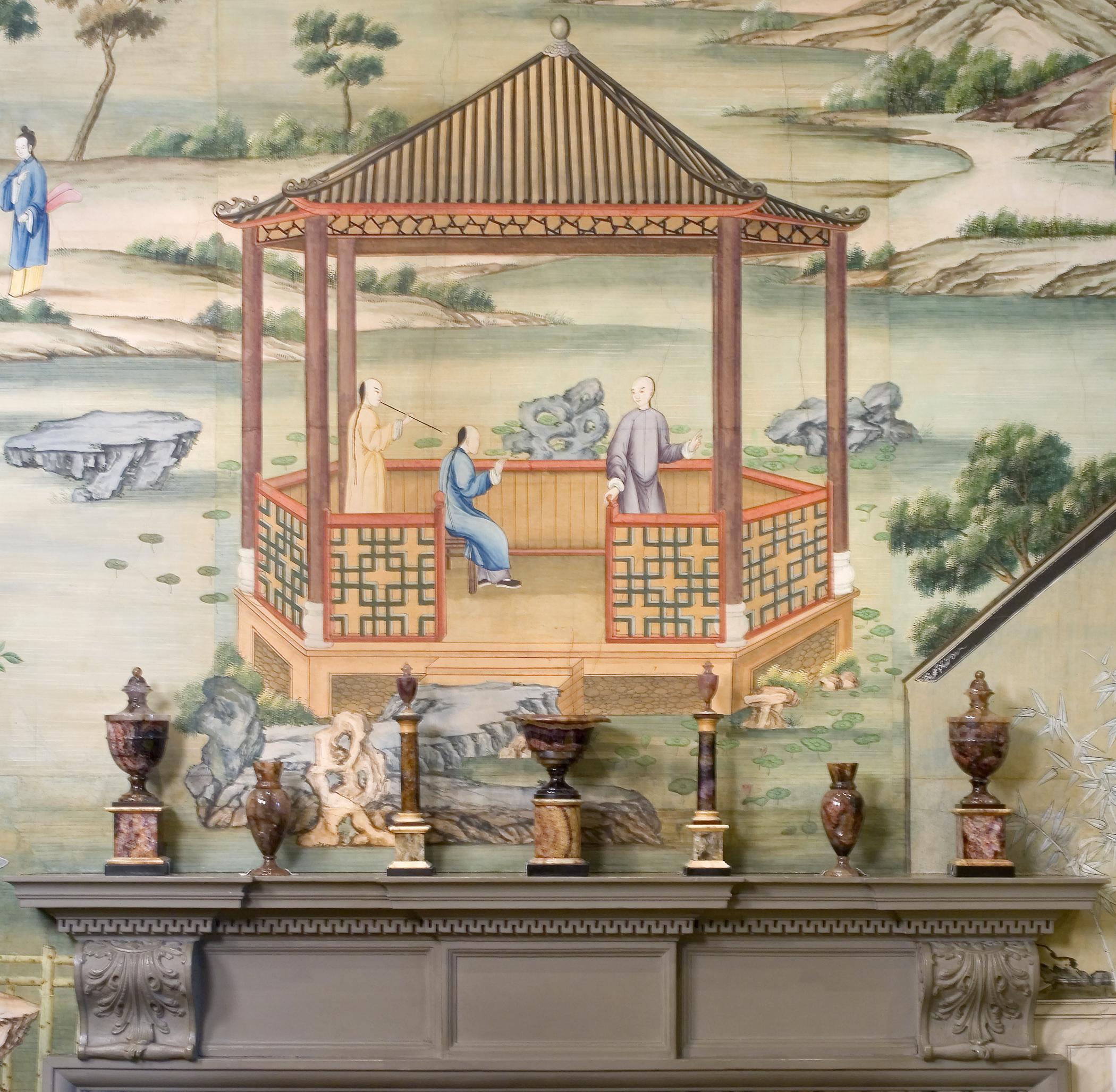 1969.1084 Wall covering, view 4, Chinese Parlor