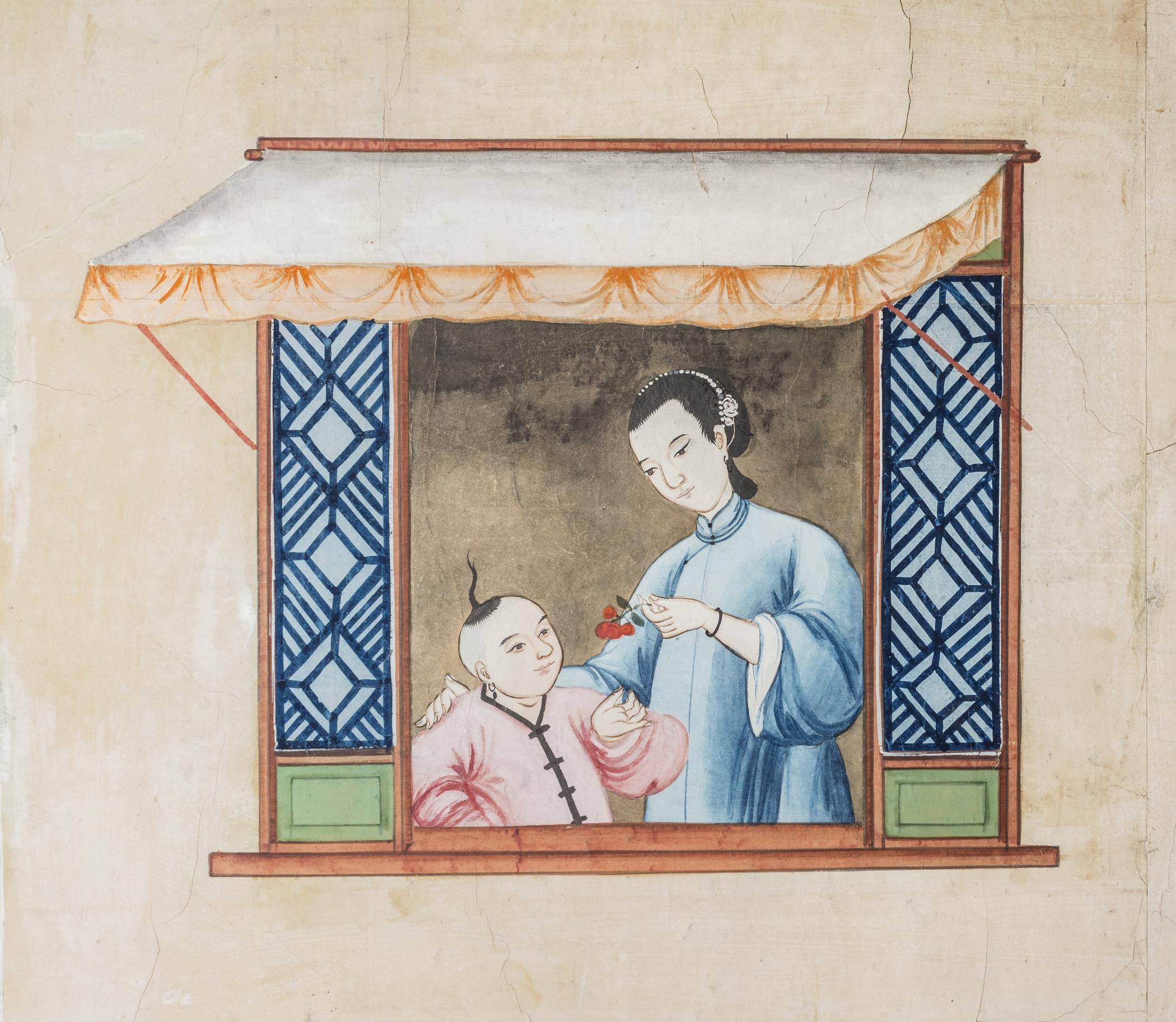 1969.1084 Wall covering, detail 13, Chinese Parlor