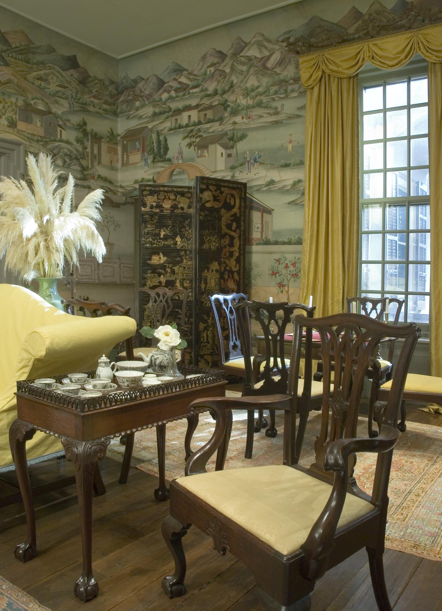 1969.1084 Wall covering, view 6, Chinese Parlor