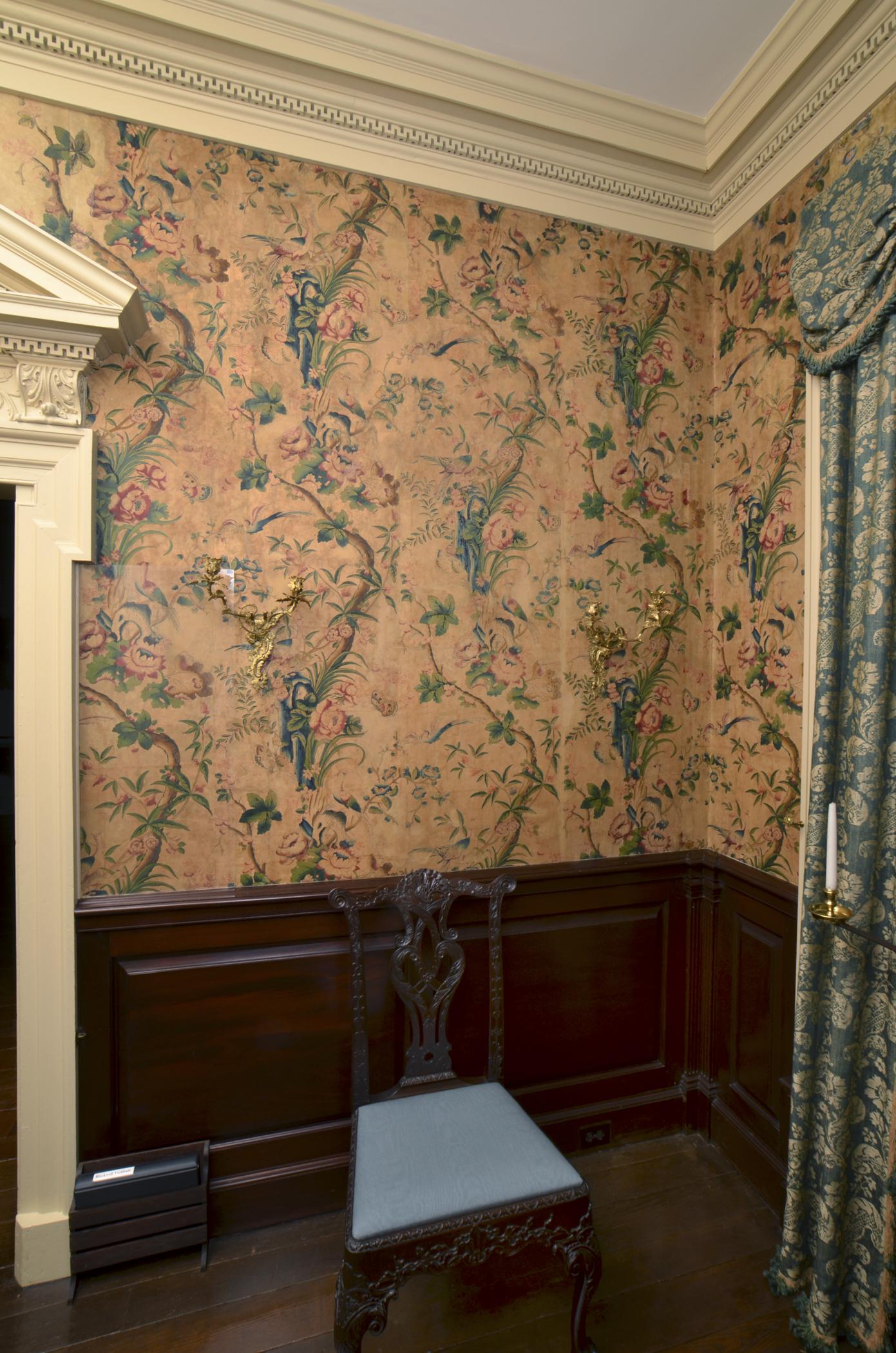 1969.1086 Wall covering, view 1, Blackwell Vestibule 2013