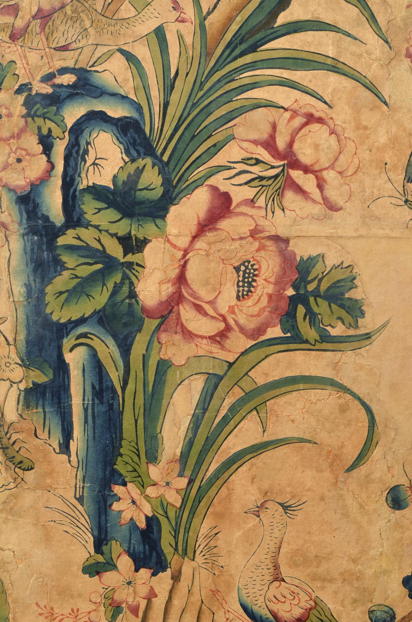 1969.1086 Wall covering, detail 5, Blackwell Vestibule 2013