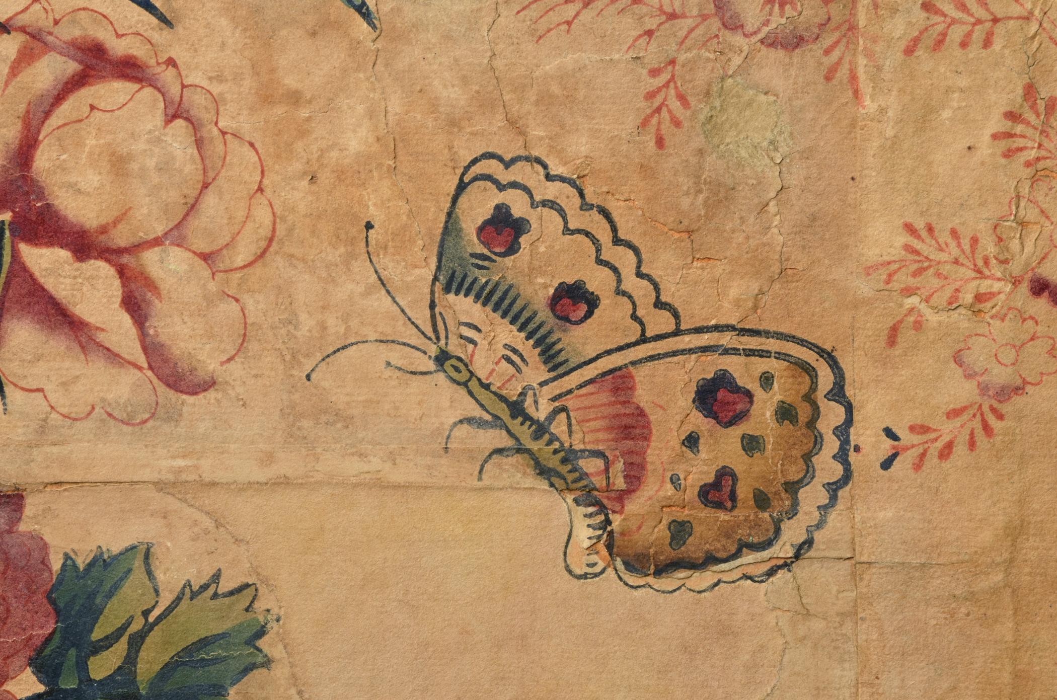 1969.1086 Wall covering, detail 6, Blackwell Vestibule 2013