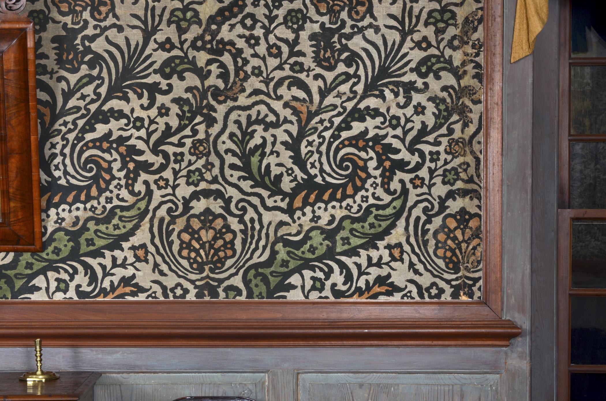 1969.1087.001 Wall covering, detail 5, Flock Room 2013