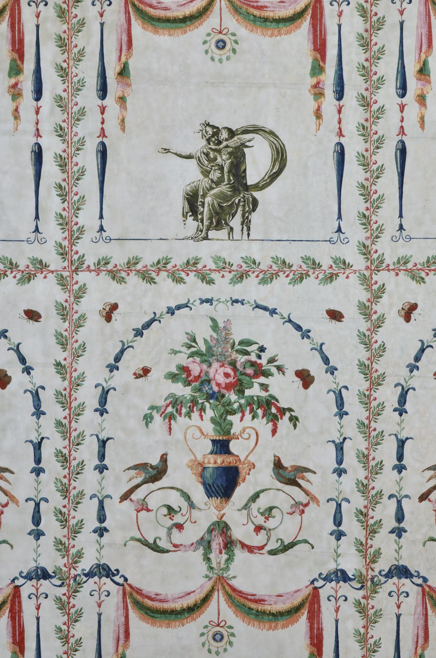 1969.1092.001 Wall covering, detail 1, Federal Parlor