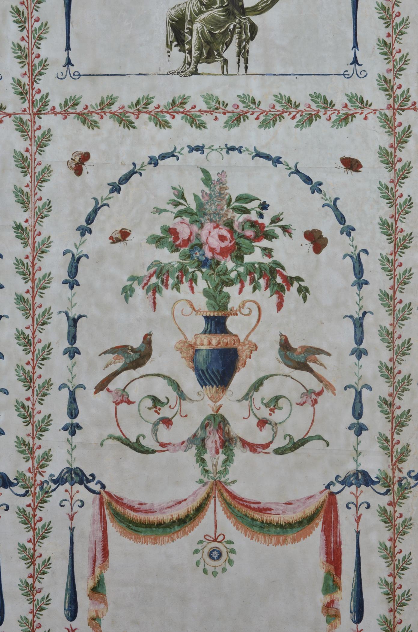 1969.1092.001 Wall covering, detail 2, Federal Parlor