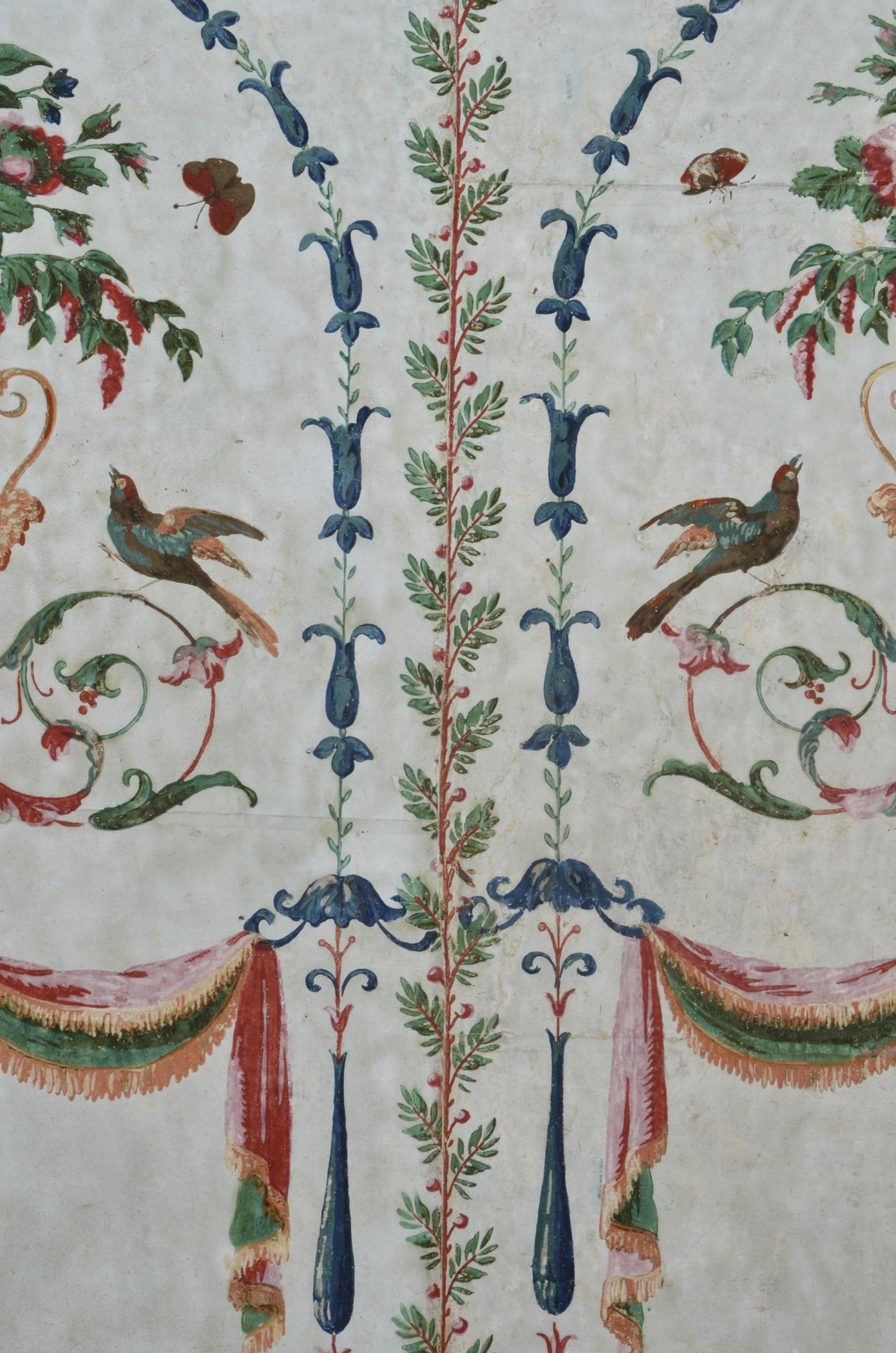 1969.1092.001 Wall covering, detail 6, Federal Parlor