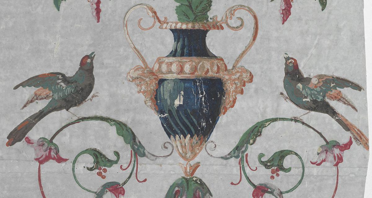 1969.1092.002 B Wall Covering, Detail