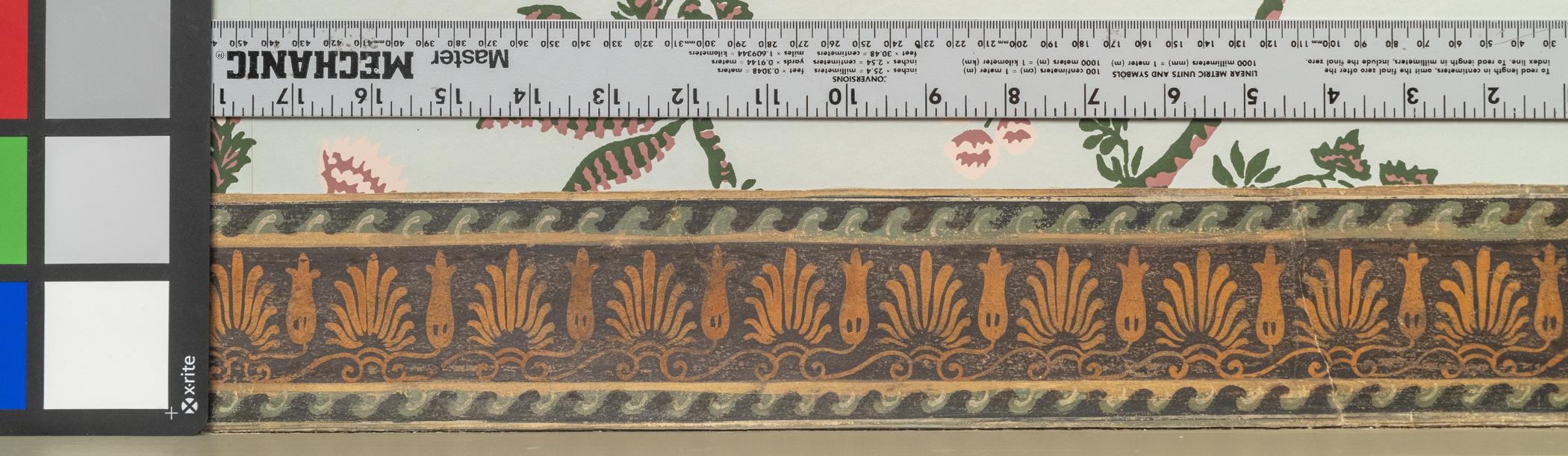 1969.1093.005 Wall covering, detail 3, with ruler