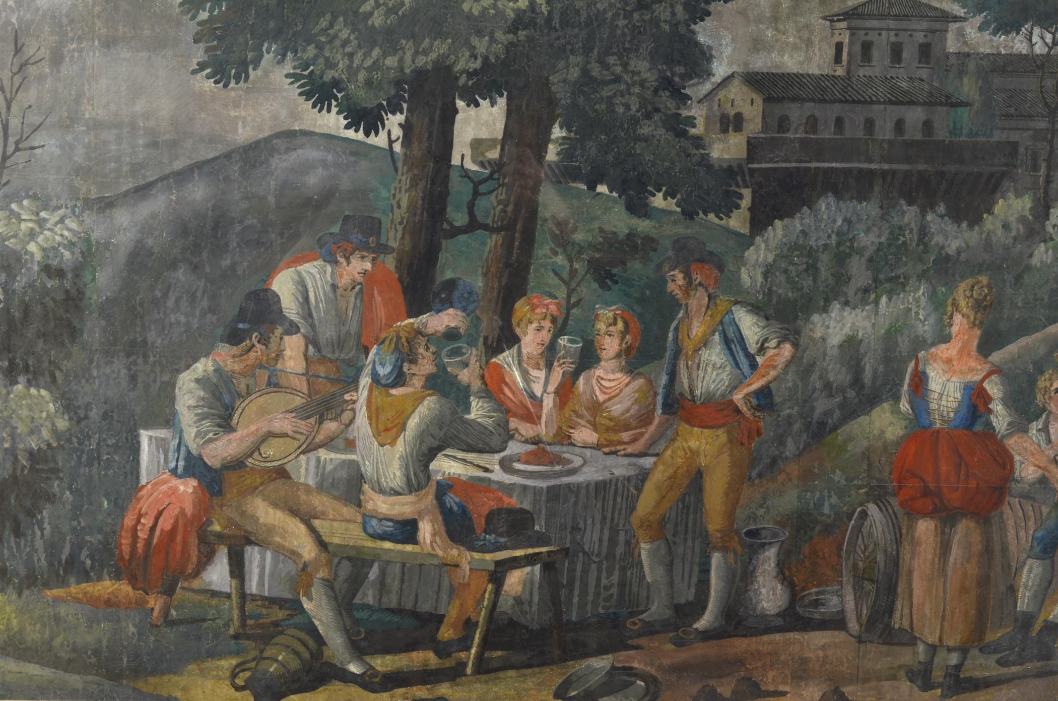1969.1095 Wall covering, detail 2, Dining Room Hall 2013