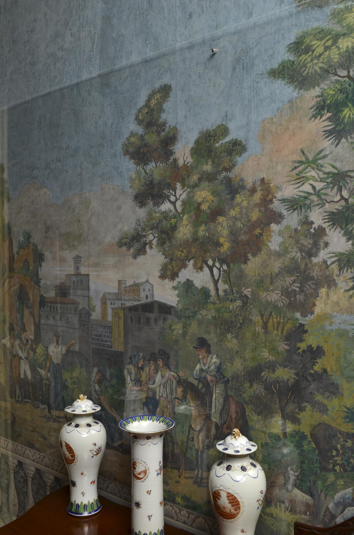 1969.1095 Wall covering, detail 4, Dining Room Hall 2013