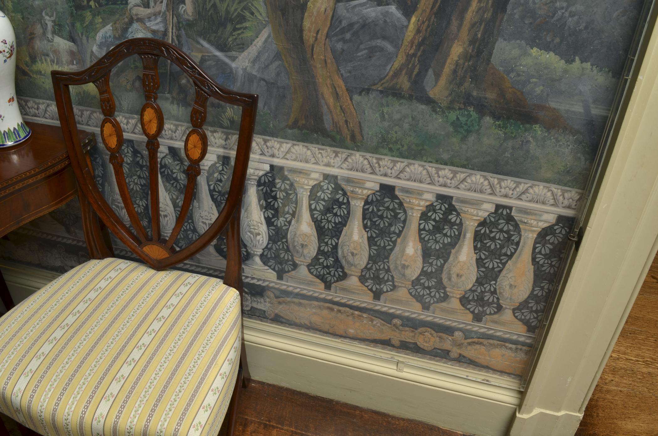 1969.1095 Wall covering, detail 6, Dining Room Hall 2013
