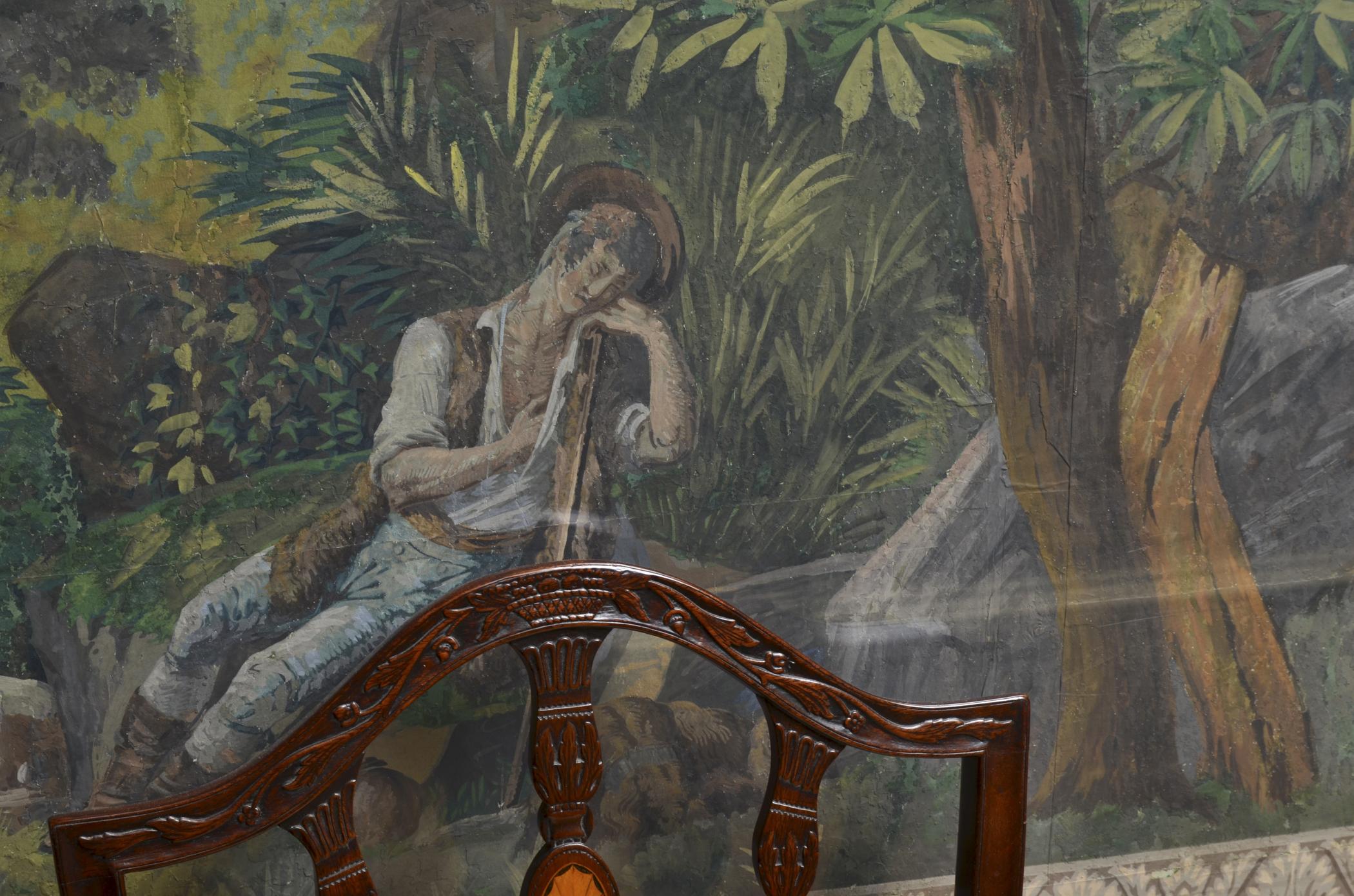 1969.1095 Wall covering, detail 7, Dining Room Hall 2013
