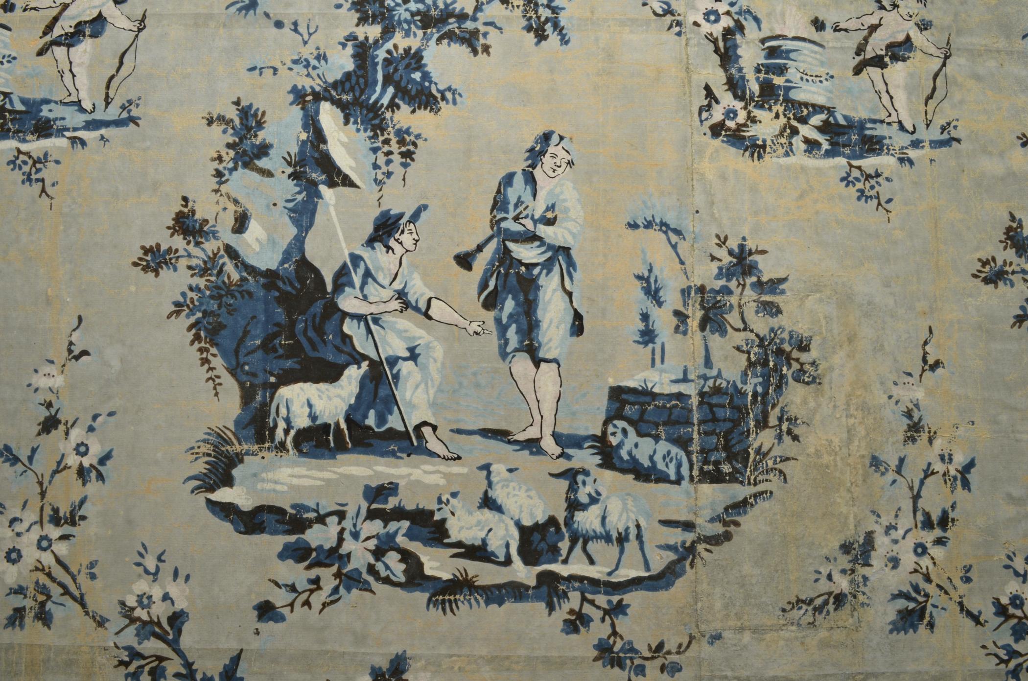 1969.1096.001 A-G Wall covering, detail 1, Centreville Stair Hall 2013