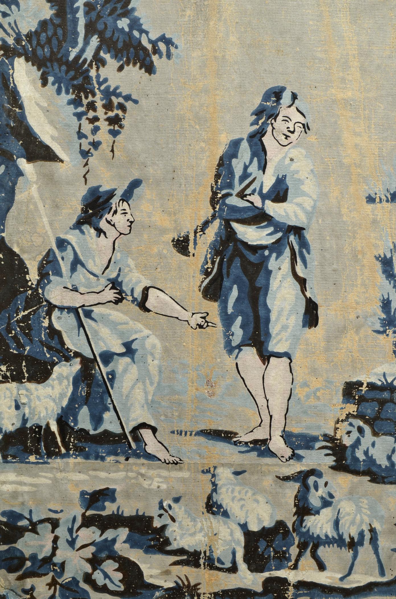 1969.1096.001 A-G Wall covering, detail 2, Centreville Stair Hall 2013