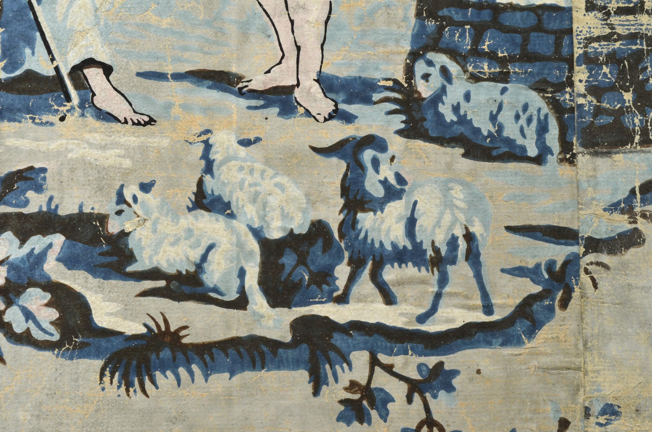 1969.1096.001 A-G Wall covering, detail 3, Centreville Stair Hall 2013