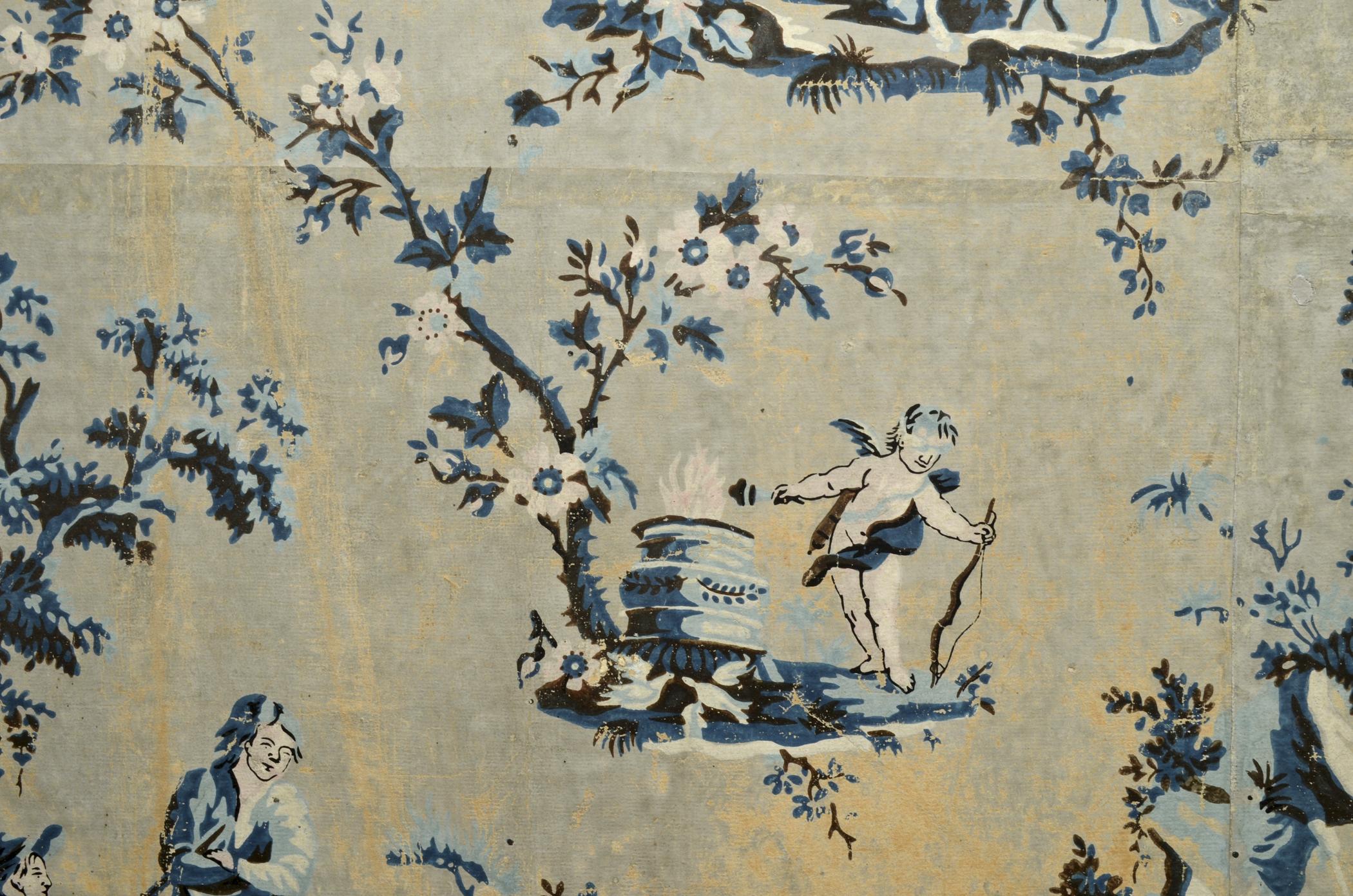 1969.1096.001 A-G Wall covering, detail 4, Centreville Stair Hall 2013