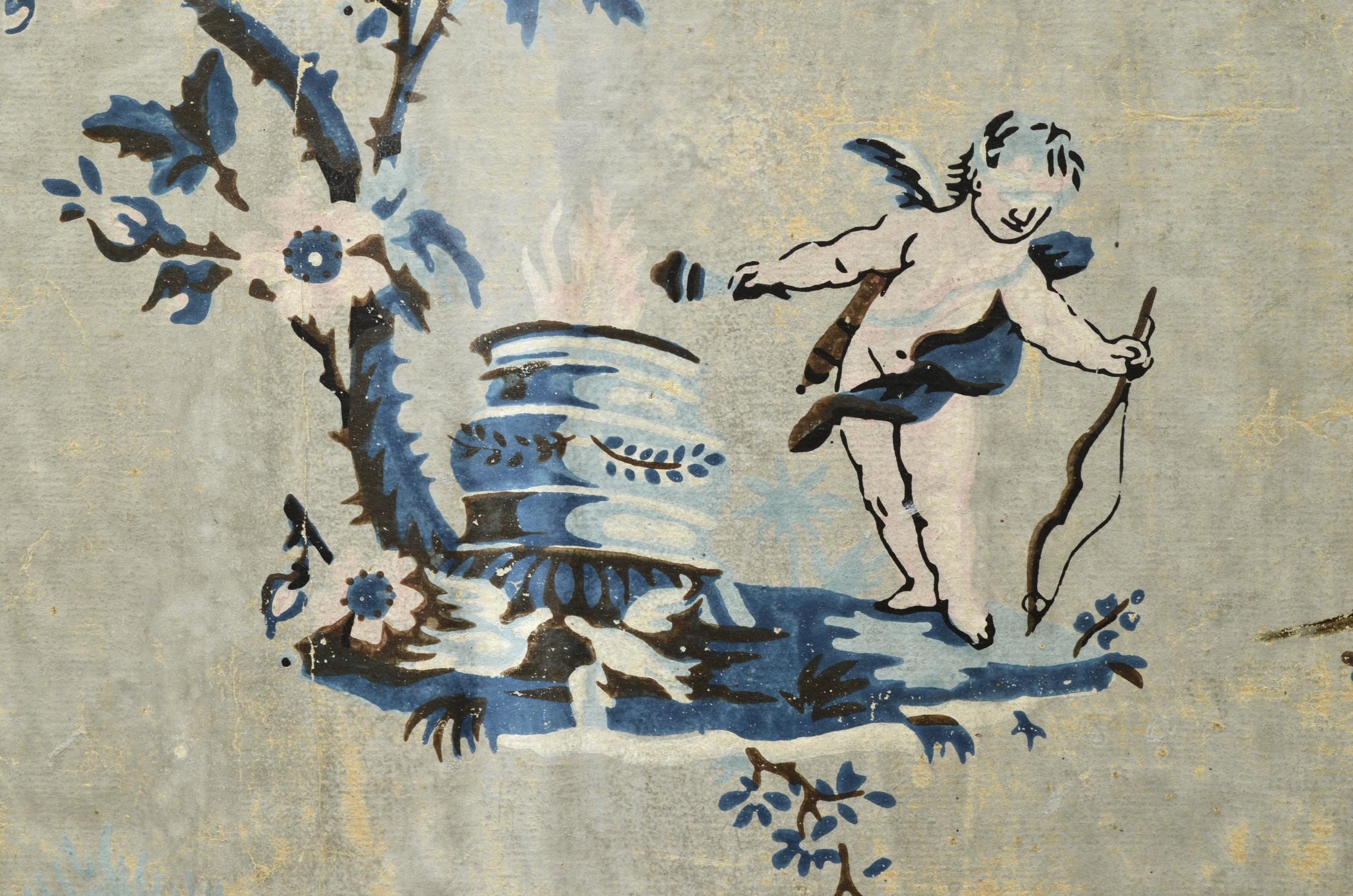 1969.1096.001 A-G Wall covering, detail 5, Centreville Stair Hall 2013