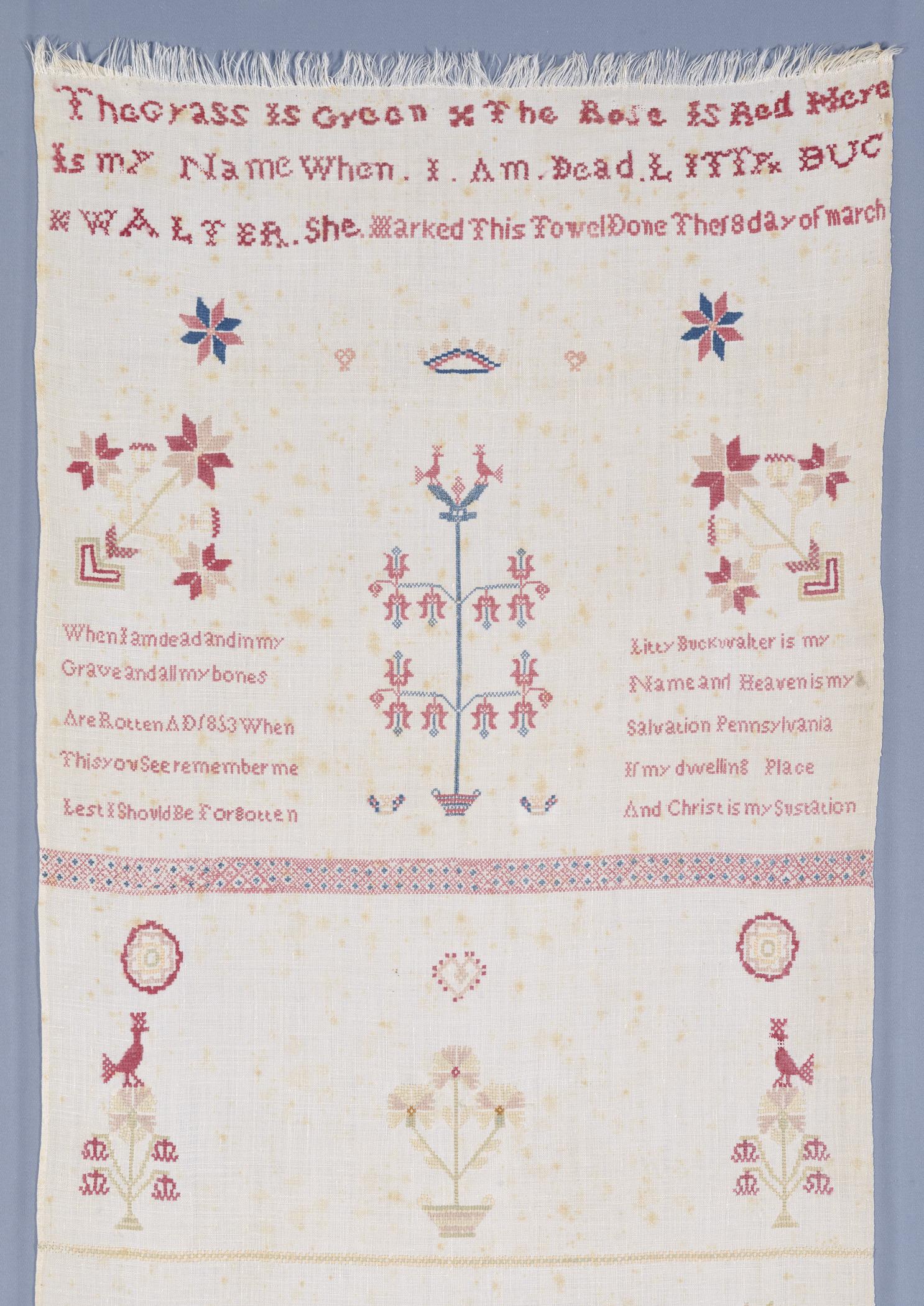 1969.1168 Towel, detail 1